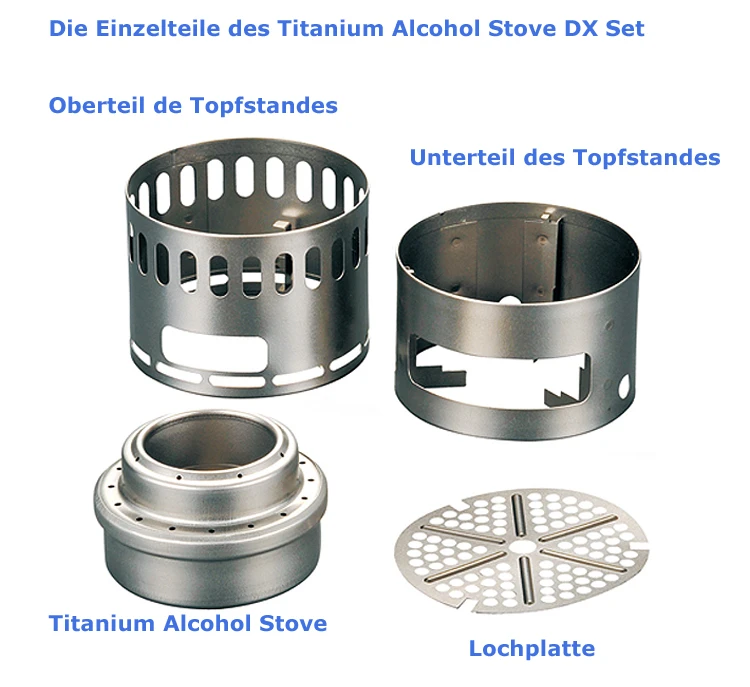 Evernew Titanium Alcohol DX Stove Set 3 Evernew Titanium Alcohol DX Stove Set