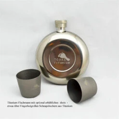 Toaks Flachmann Titanium 150 Ml 8 Toaks Flachmann Titanium 150 Ml -Günstiges Biwak Traum Geschäft FLASK 2Shots