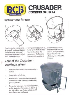 BCB Crusader Cooking System -Günstiges Biwak Traum Geschäft crusaderstove instr